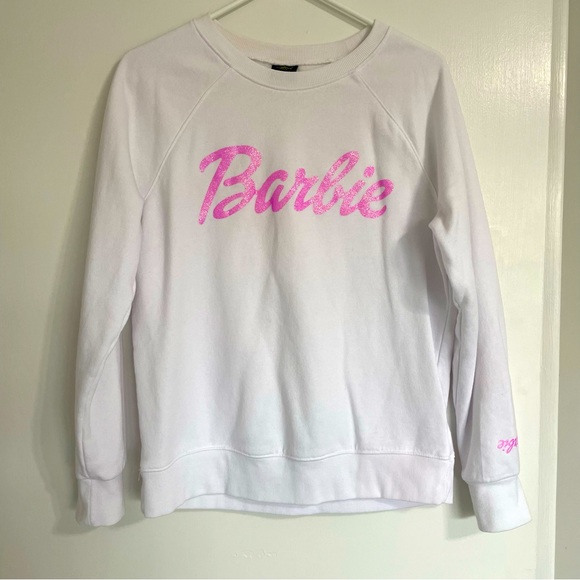 Barbie White/Pink Sweatshirt Medium - Picture 1 of 5